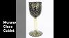 Vintage Murano Wine Goblets Gold Flecks Set Of 6 Art Glass